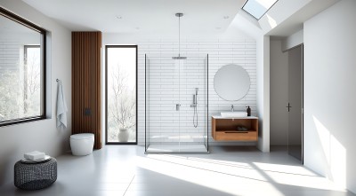 现代简约浴室自然光线充足设计简洁大方