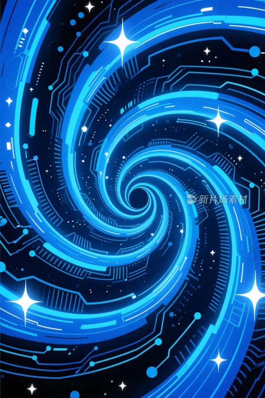 科技旋涡星空插画