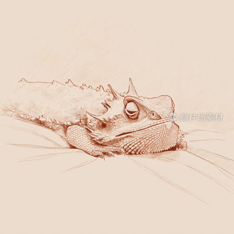 手绘蜥蜴插画