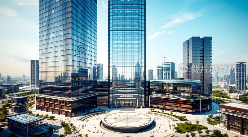 现代都市地标建筑群