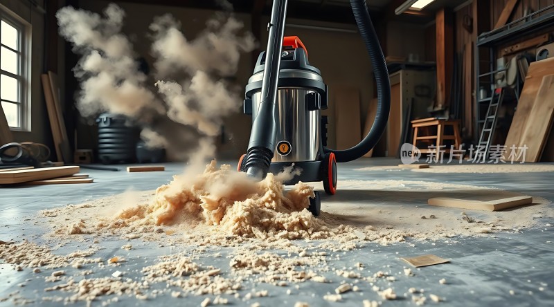 吸尘器清理木屑灰尘