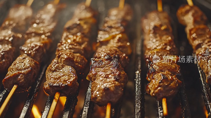 美食夜宵烤牛肉串