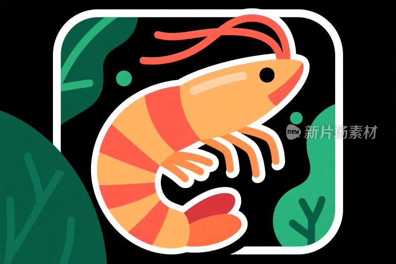 卡通虾插画
