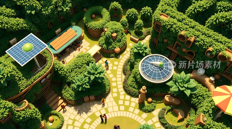 绿色生态乐园太阳能与自然和谐共处