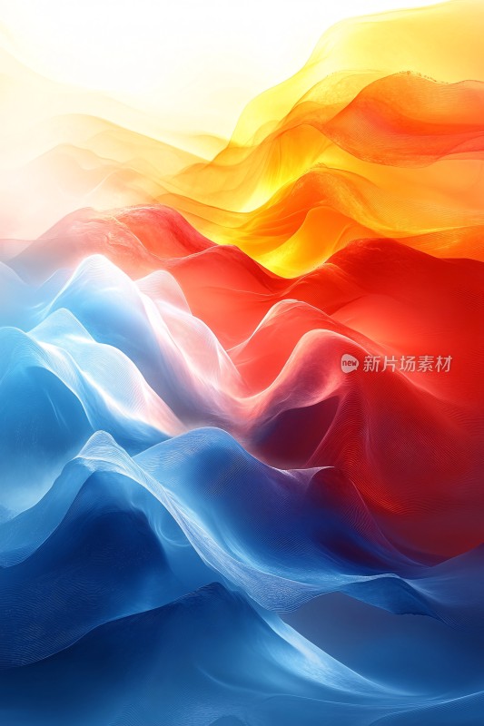 彩色流动波浪抽象背景图