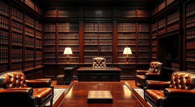 经典书房书架、桌椅与灯光营造优雅氛围