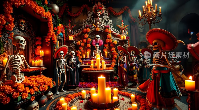 万圣节骷髅祭坛