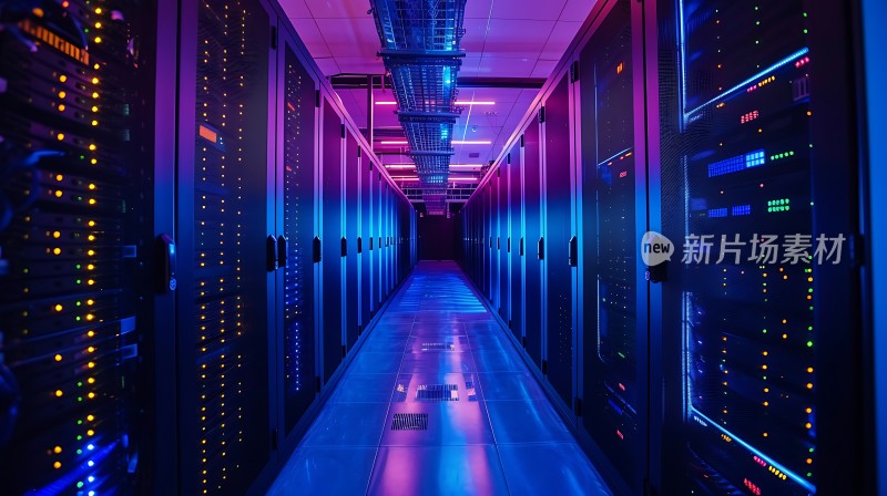 服务器机房走廊科技感十足