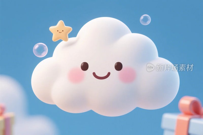 可爱卡通云朵插画