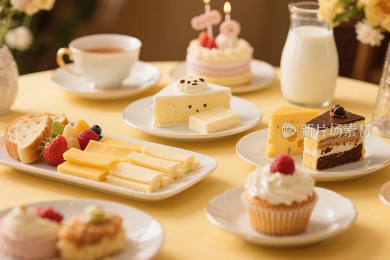 美食甜点与饮品展示