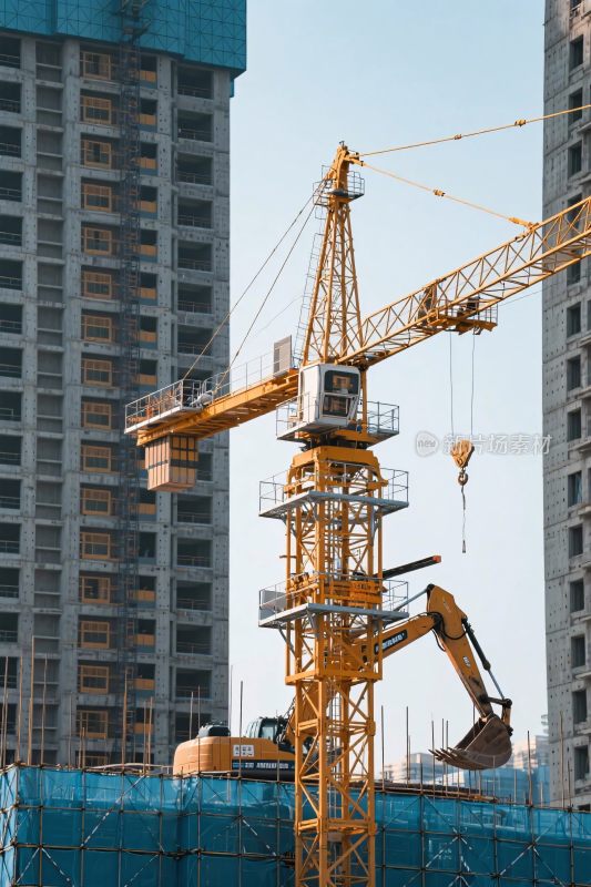 建筑工地塔吊场景