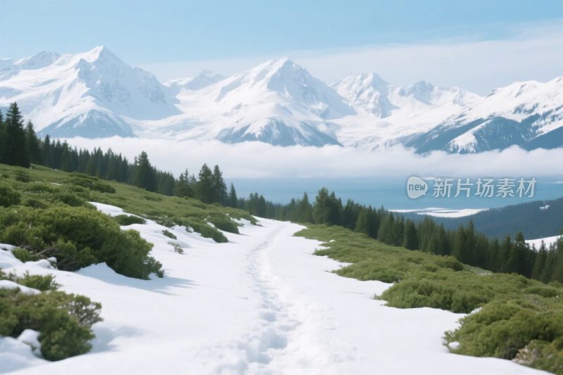 雪山雪景自然风光