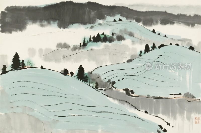 水墨山水国画风景