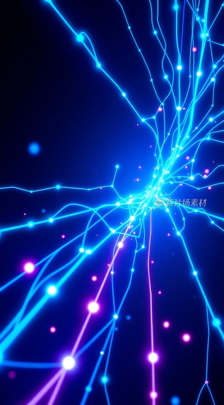 蓝色光束交织的神秘网络