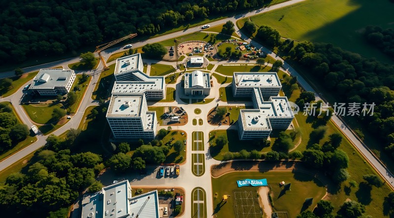 现代建筑群鸟瞰图