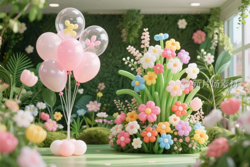 梦幻花卉气球装饰场景