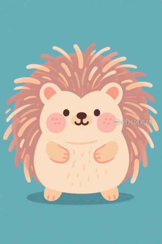 可爱刺猬卡通插画