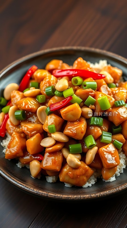 香辣鸡丁盖浇饭