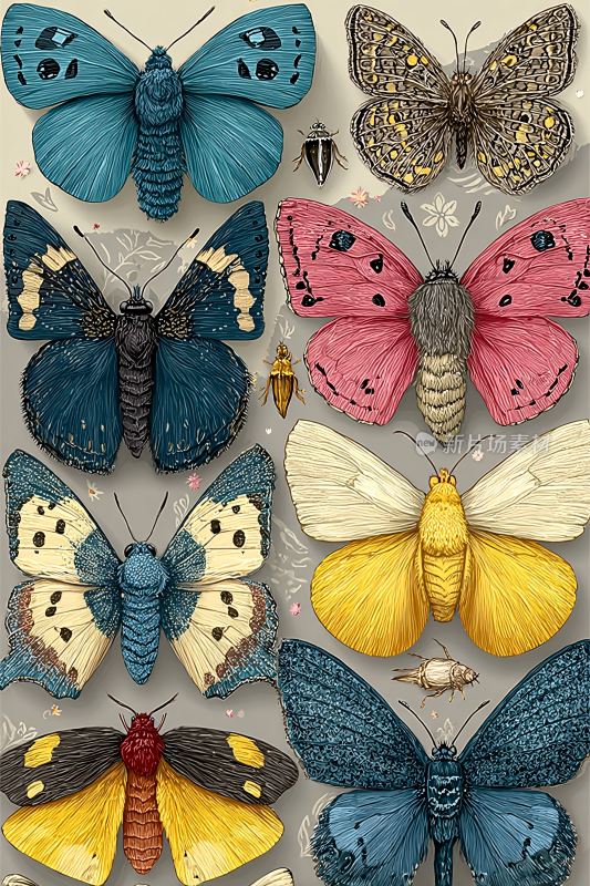 多彩蝴蝶插画集合