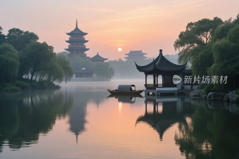 东方园林古建水景风光