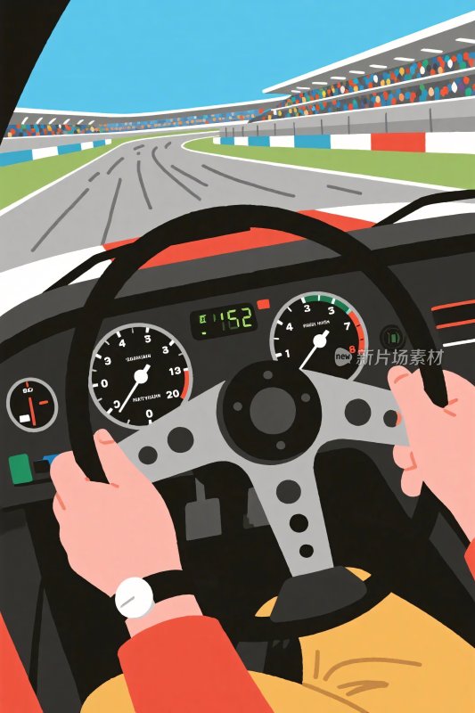 赛车驾驶插画