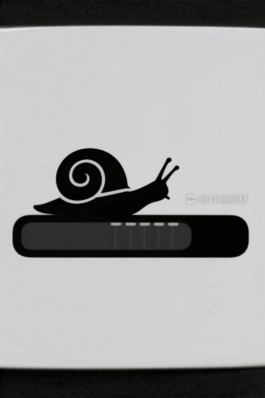黑白蜗牛图标插画