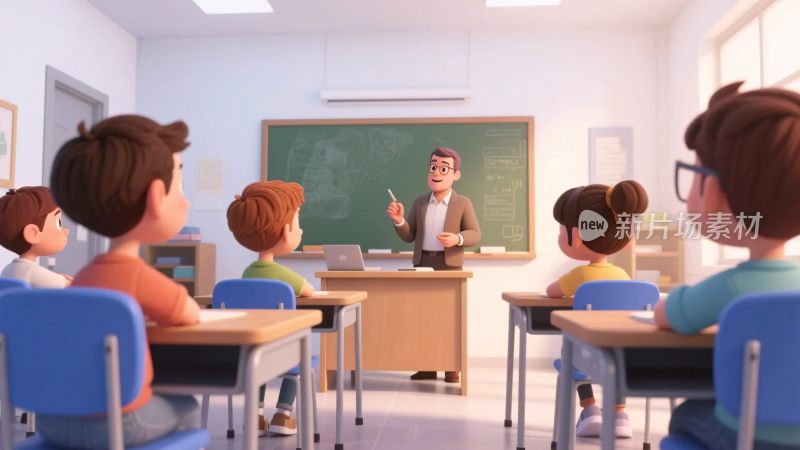 课堂教师授课插画