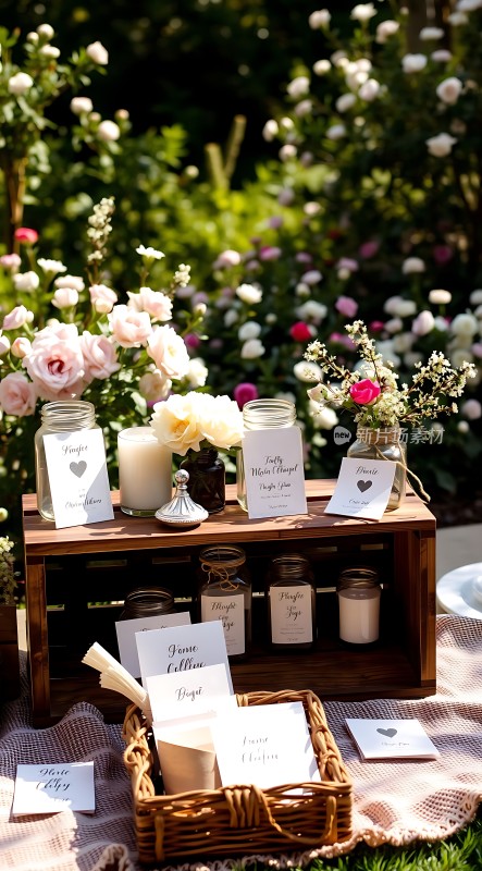 阳光下的花艺蜡烛展示