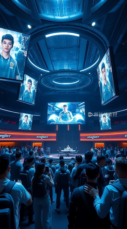 电竞比赛现场观众围观选手对战