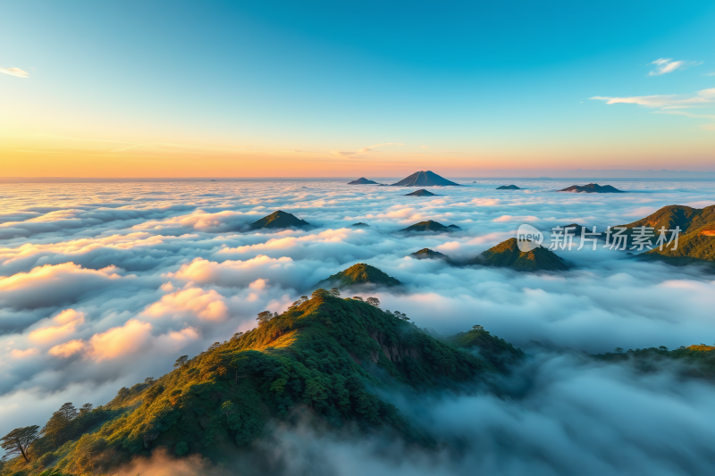 云海山脉的景观高清风景风光图片