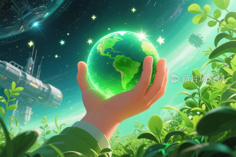 地球与自然环保插画