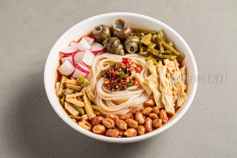 美食碗面食材展示