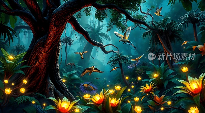 神秘森林夜光奇景