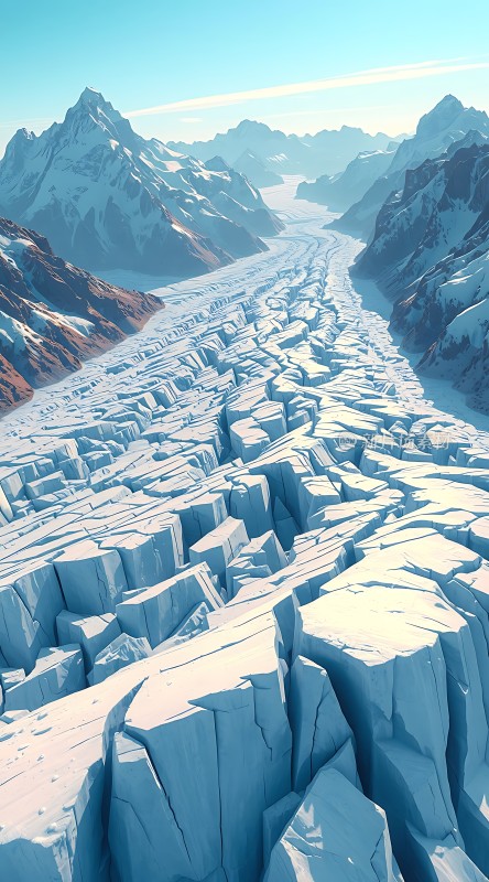 冰封峡谷雪原上的壮丽奇观