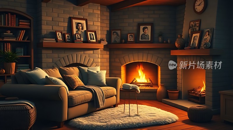温馨壁炉客厅