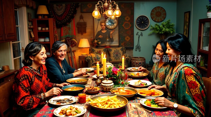 家庭聚餐温馨时刻