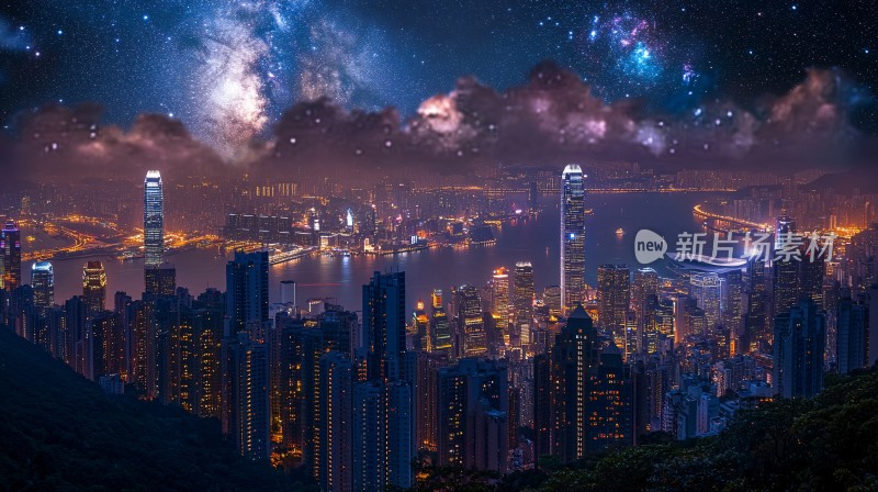 维港夜景全景