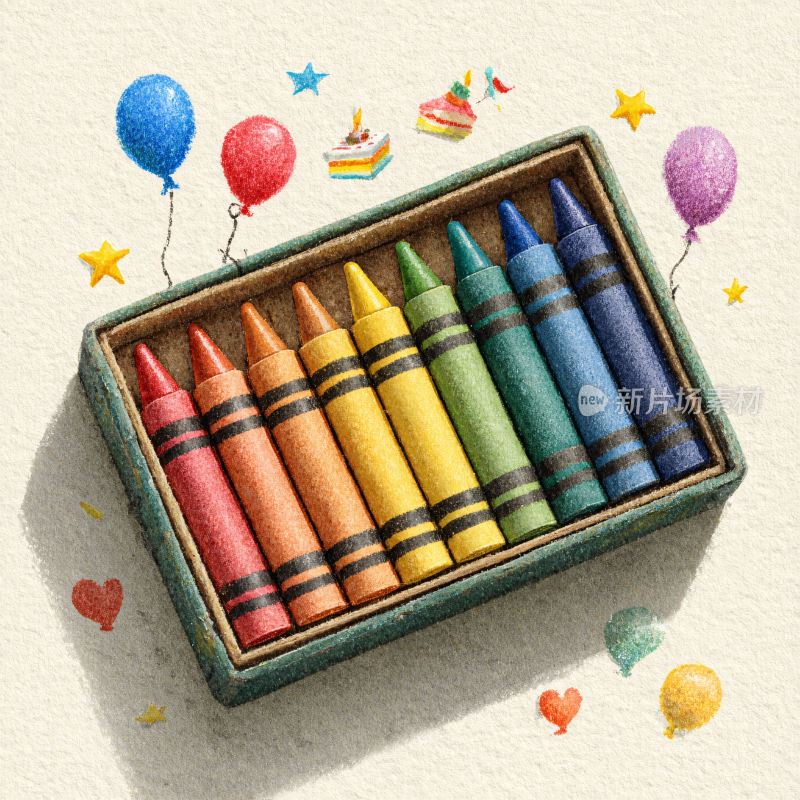 彩色蜡笔插画