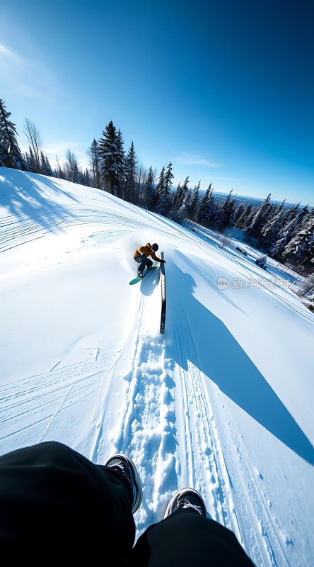 雪地滑板者速度与激情的完美结合