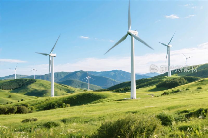 山地风电风景图