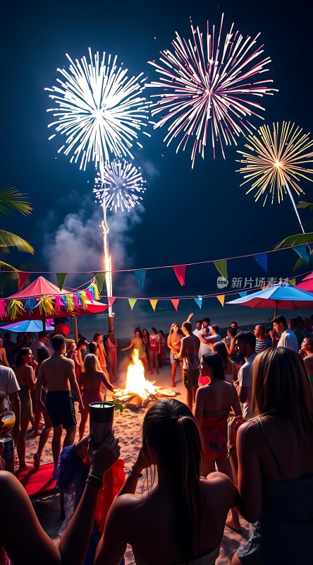 海滩派对烟花夜