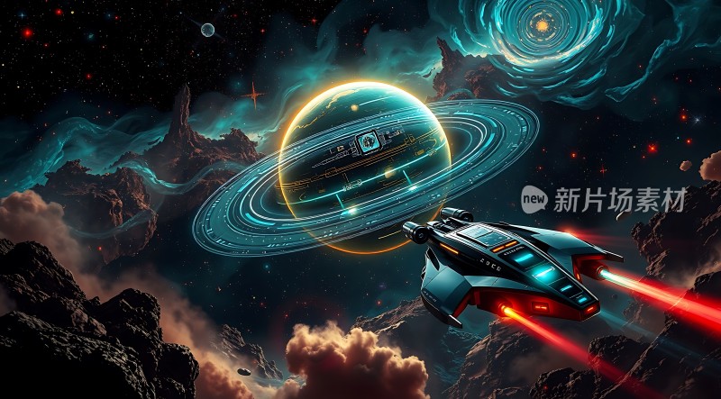 星际探索未来飞船与神秘星球