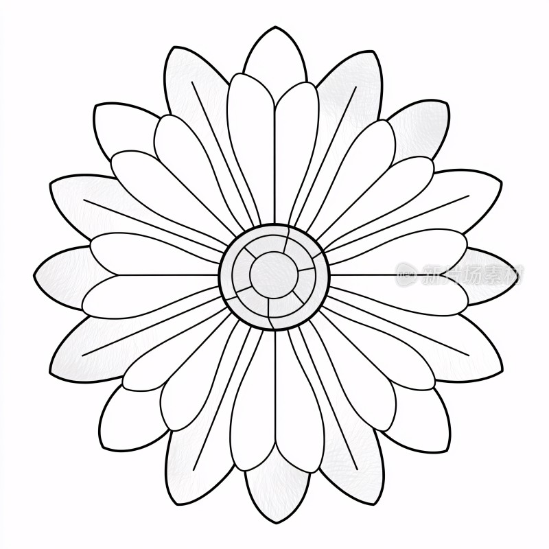 简约黑白花朵图案