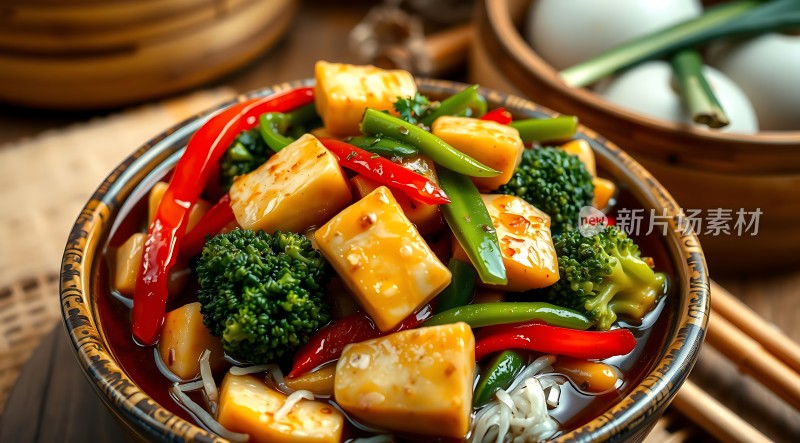 豆腐西兰花炒杂蔬