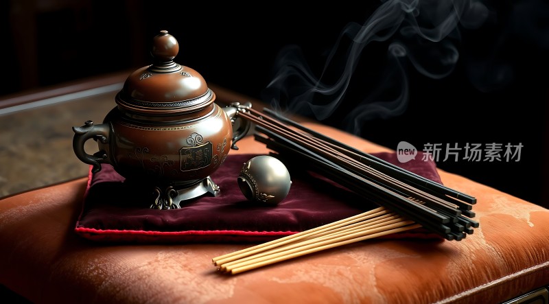 香炉与香薰宁静而雅致