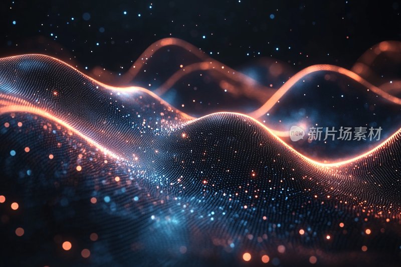 炫彩流动光线波浪背景