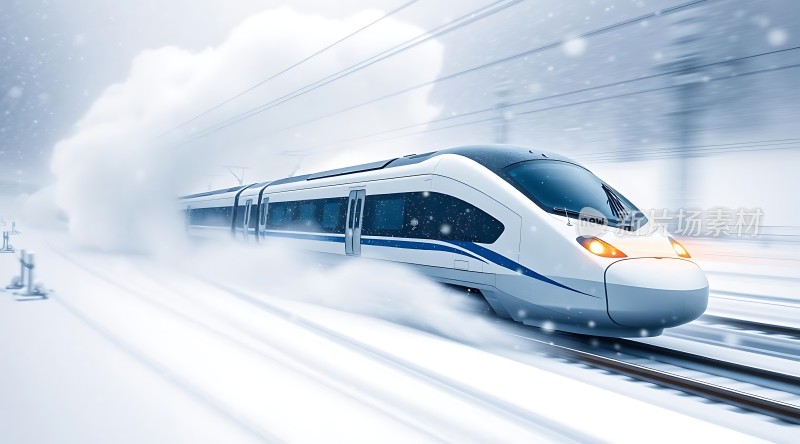 高铁雪地疾驰
