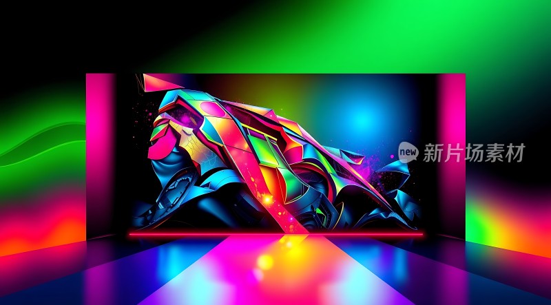 新片场素材炫彩几何艺术