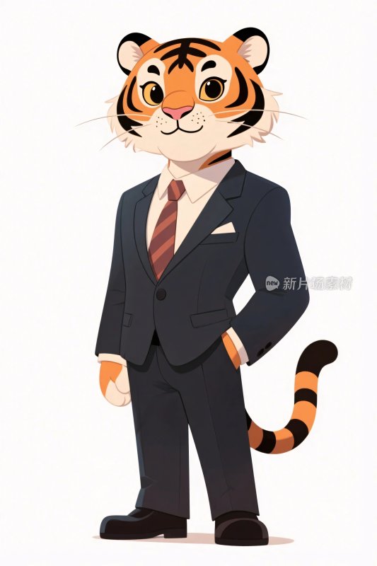 卡通老虎穿西装