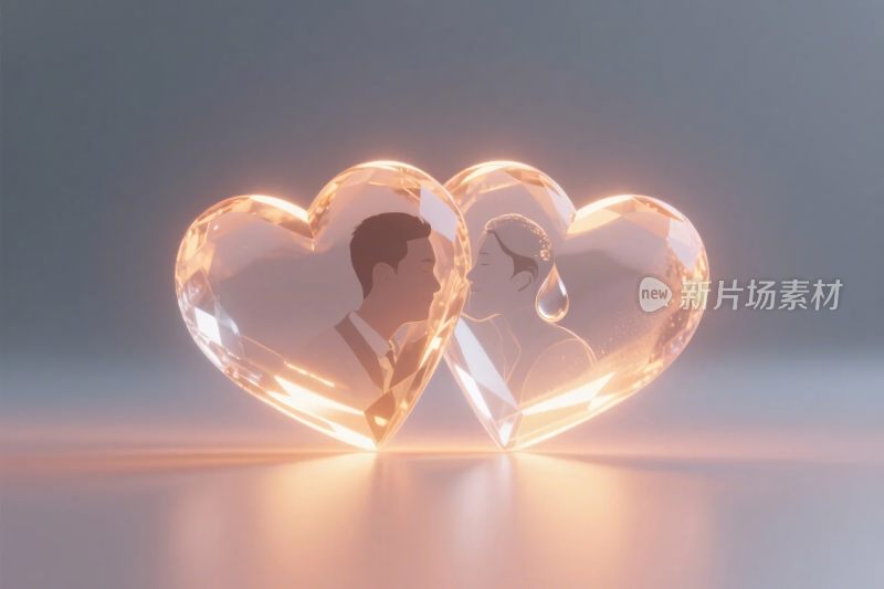爱心玻璃浪漫场景